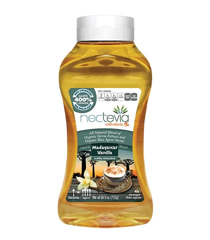 Nectevia Madagascar Vanilla Agave Nectar with Stevia, Steviva (750g) - Click Image to Close